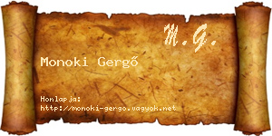 Monoki Gergő névjegykártya