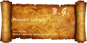 Monoki Gergő névjegykártya